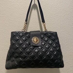 Kate Spade Black Quilted Bag with Gold Hardware